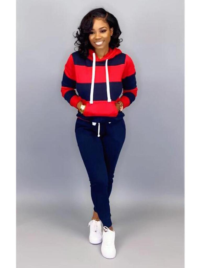 European & American Women's Autumn/Winter Cotton Hoodie & Sweatpants Set