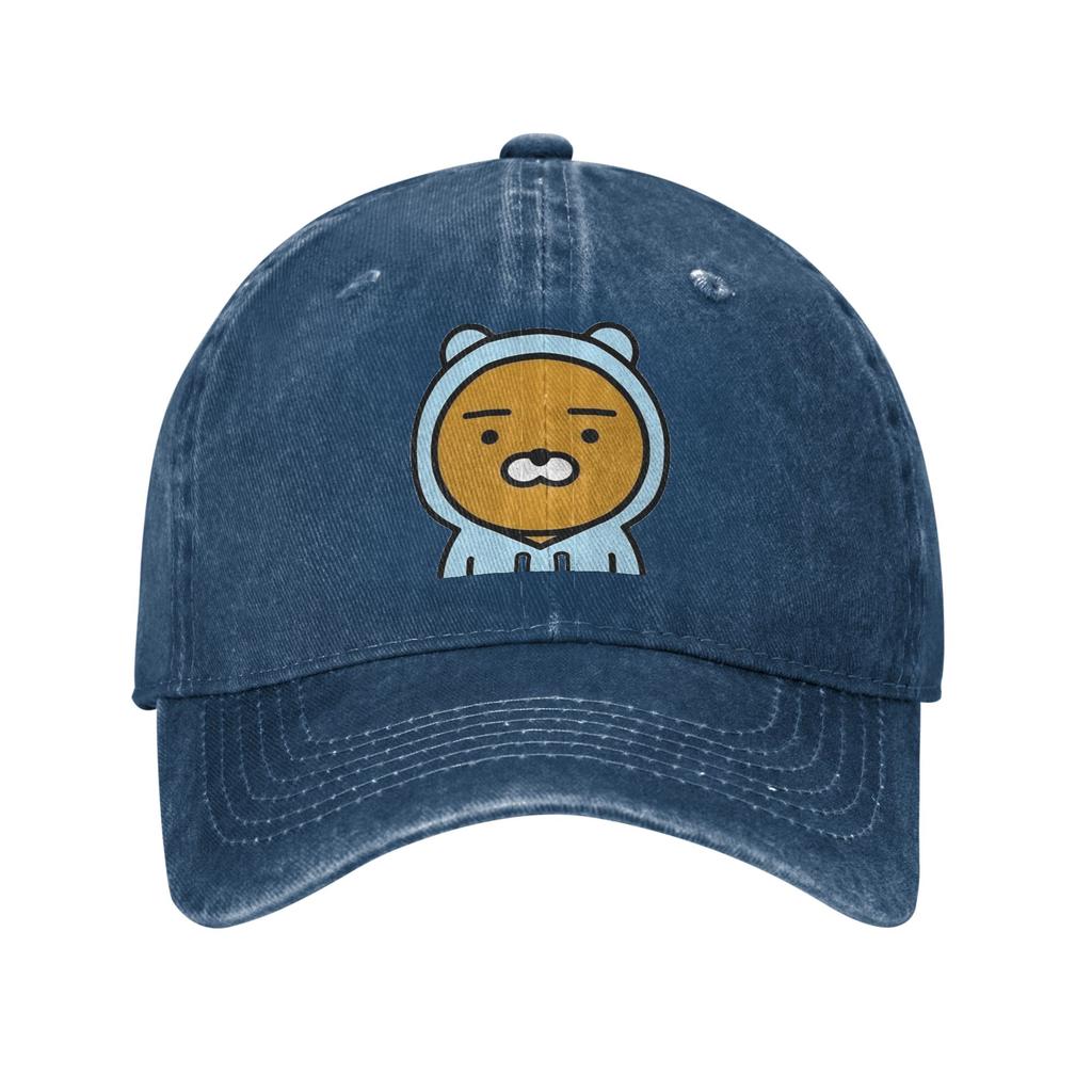 Kakao Friends Ryan Sun Baseball Cap Fashion Unisex Adult Washed Hip Hop Hats Adjustable Print Outdoor Gym Baseball Caps
