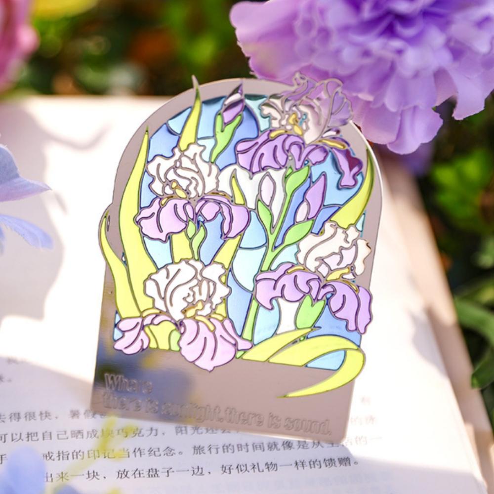 Metal Hollow Bookmark Floral Design Reading Page Marker For Students Teacher Gift Graduation Stationery Refrigerator Magnet Deco