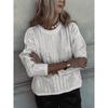 Women's Fashion Sequin Long Sleeved T-Shirt Round Neck Striped Pullover Top