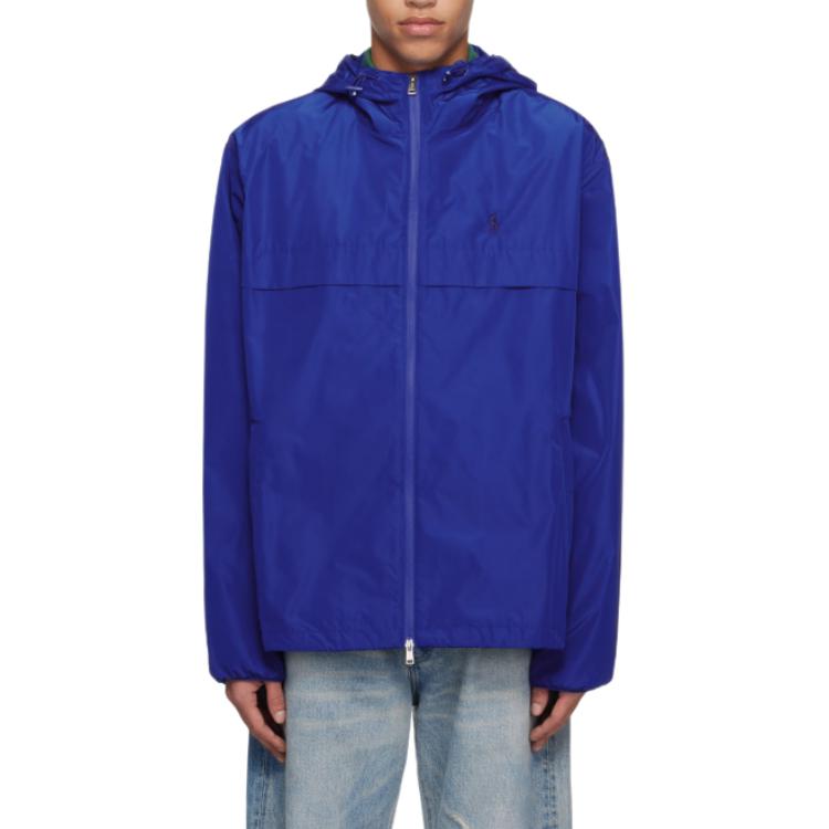 Polo Ralph Lauren Logo Embroidered Double Zipper Hooded Long Sleeve Jacket Men Jackets Blue 710970124-001