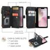 For iPhone 17e Case,Wallet Case for Women Men, Durable PU Leather Magnetic Flip Strap Wristlet Zipper Card Holder Wallet Cases