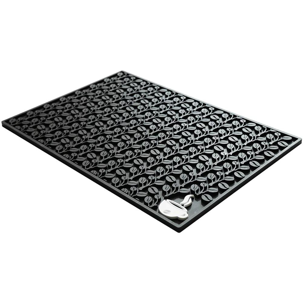 

Non Slip Coffee Bar Mat Spill Containment Drying Rack Pad for Espresso with Thickened Shock Absorbing PVC Construction