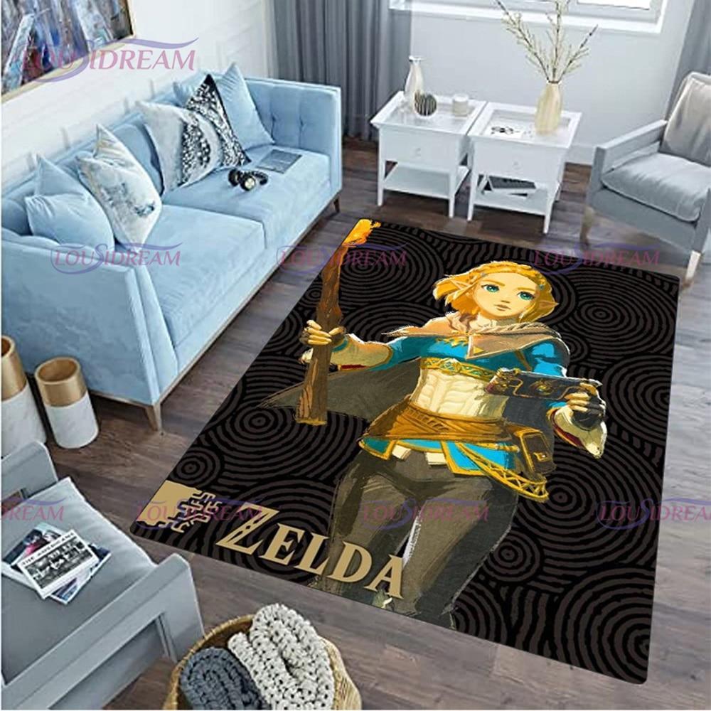 Cartoon Link-zalda Game Print Play Game Area Rug Sponge Washable Mat Bedroom Floor Mat Non-slip Bathroom Carpet Mat Door Carpet