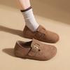 New Leather Shoes Women's Shoes Flat Heel Retro Japanese Soft-soled Birkenstocks Ladyshoes