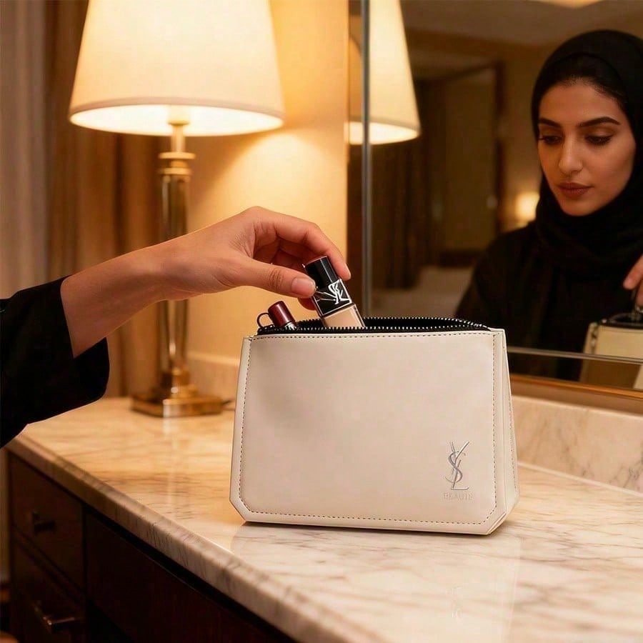 YSL Портативный картхолдер косметичка дорожный набор белый