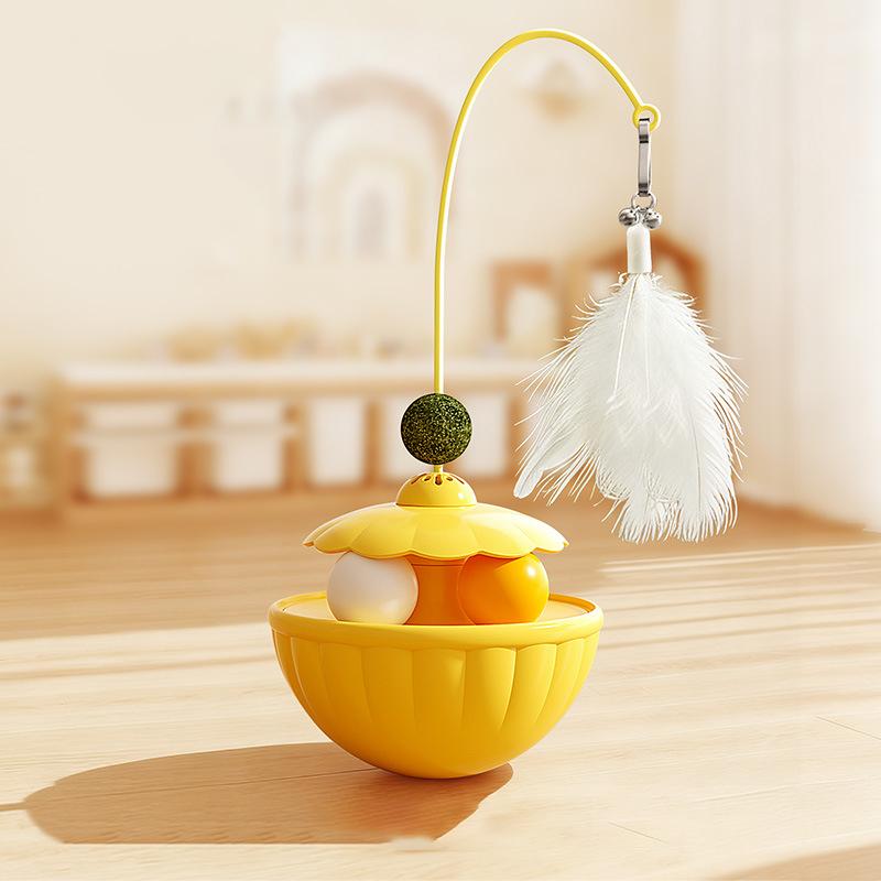 

Cat Teaser Toy Cat Stick Steel Wire Long Pole Feather Cute Cat Toy Kitten Fishing Rotating Relief Pet Toy Cat Toys one size