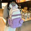 New High Value Ins Style Schoolbag for Women Fashion Casual Color Blocking Backpack for Men Large Capacity Forest Style Trendy Backpack