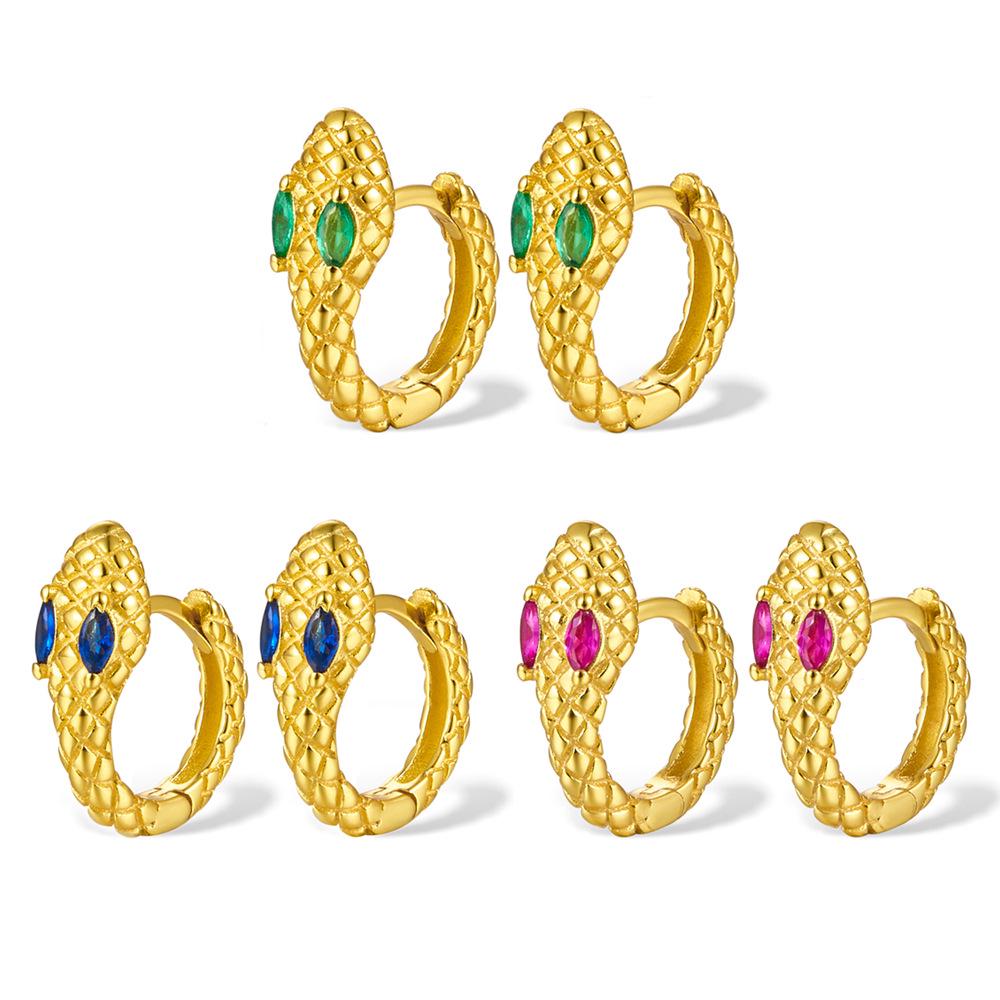 S925 Sterling Silver Zircon Snake Earrings - Cute, Stylish Animal Spirit Jewelry for Women