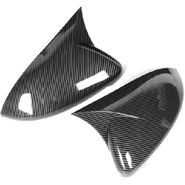 2pc Carbon Fiber Rear View Mirror Covers Caps,Replacement Rearview Mirror Covers,Fits for VW Golf MK7 MK7.5 Base GTI R 2013 2014 2015 2016 2017 2018