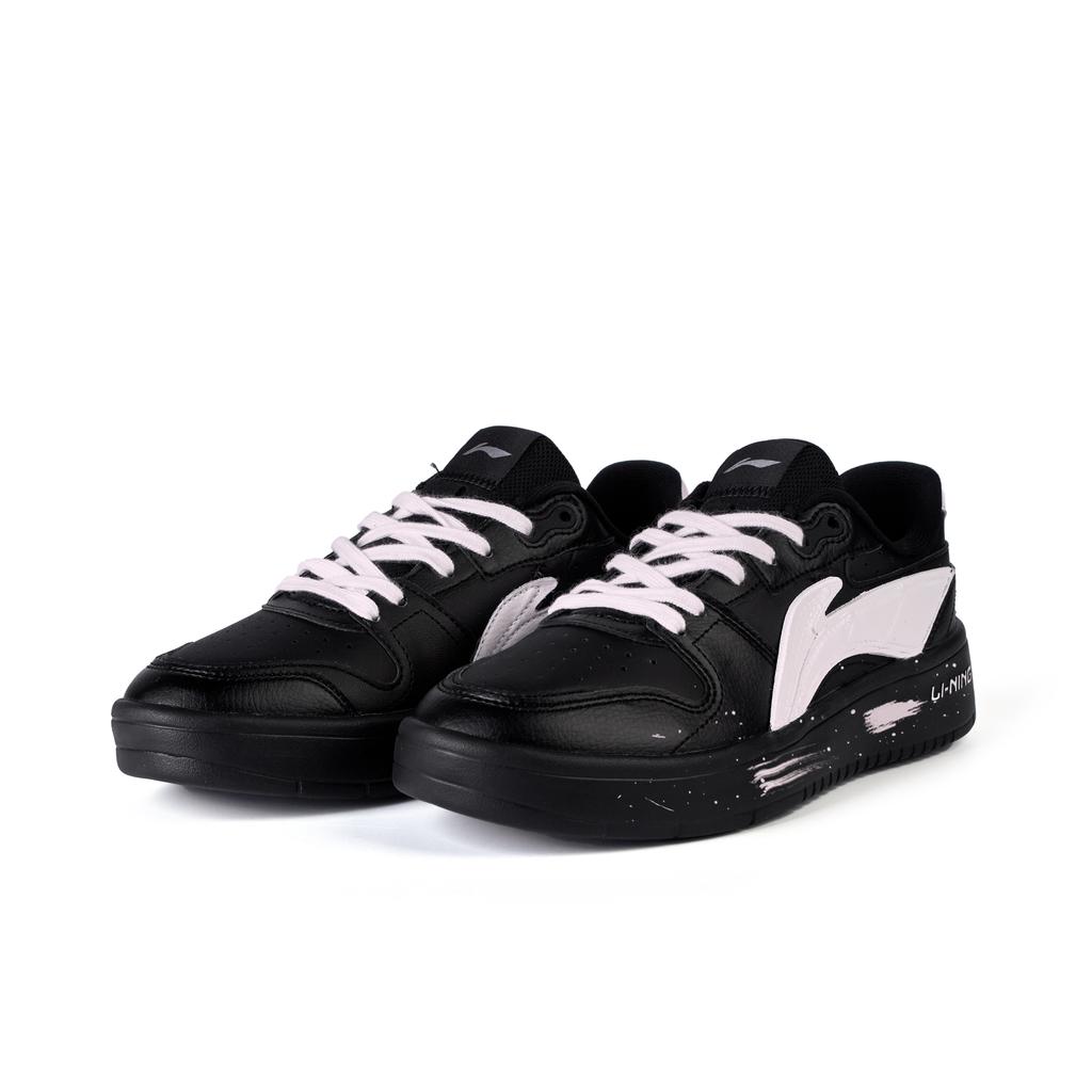 Li Ning Chaussures de Skateboard Basse Résistantes à l'Usure Amortissantes Antidérapantes Homme Noir Rose AGCU515-5(Équipe345-)