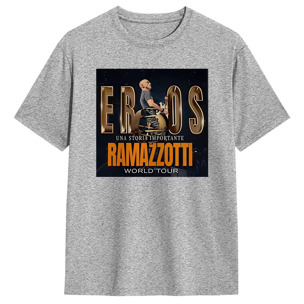 Unisexs Eros Ramazzotti T-Shirt Tour 2026 100% Baumwolle Kleidung Mode Kurzarm Rundhals T-Shirts Erwachsenen T-Shirt