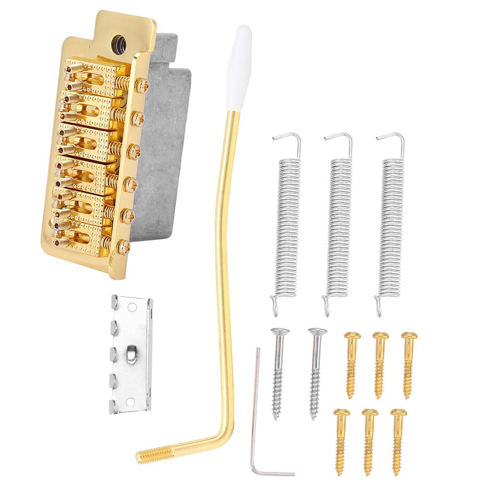 Tremolo System with Roller Single Locking Vibrato Bridge Tailpiece for ST Guitar (Gold)