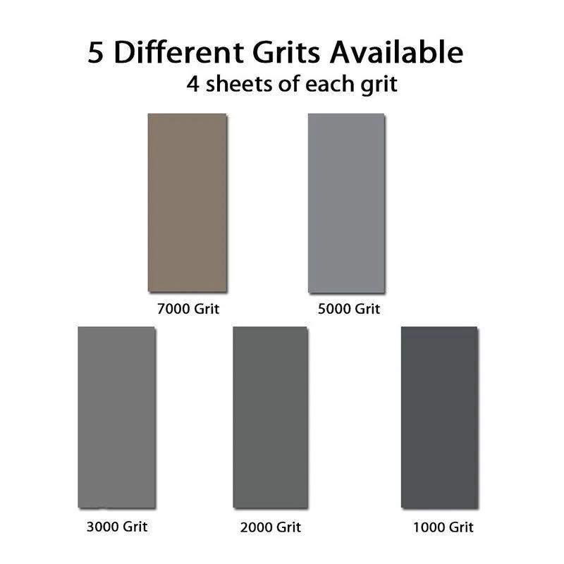 20pc Sandpaper Set 1000/2000/3000/5000/7000 Grit Sanding Paper Water/Dry Abrasive SandPapers For Wood Metal Polishing Automotive