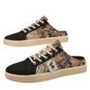 Men's canvas half-drag without heel casual breathable trend versatile daily four seasons can wear men's simple slippers
