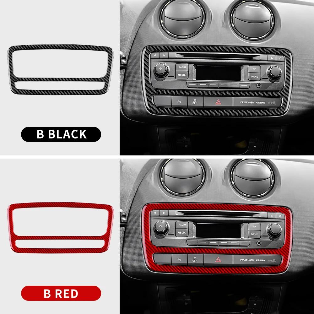 Real Soft Carbon Fiber Sticker For Seat Ibiza 6j 2009 2010 2011 2012 2013 2014 LHD RHD Car Center Console CD Frame Panel Trim