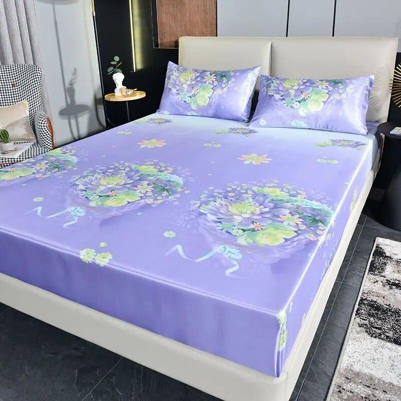 Home Luxury Mattress Cover Three-piece Double Household Bedspread Non-slip Washable Queen Size Bed Cover with Pillowcases