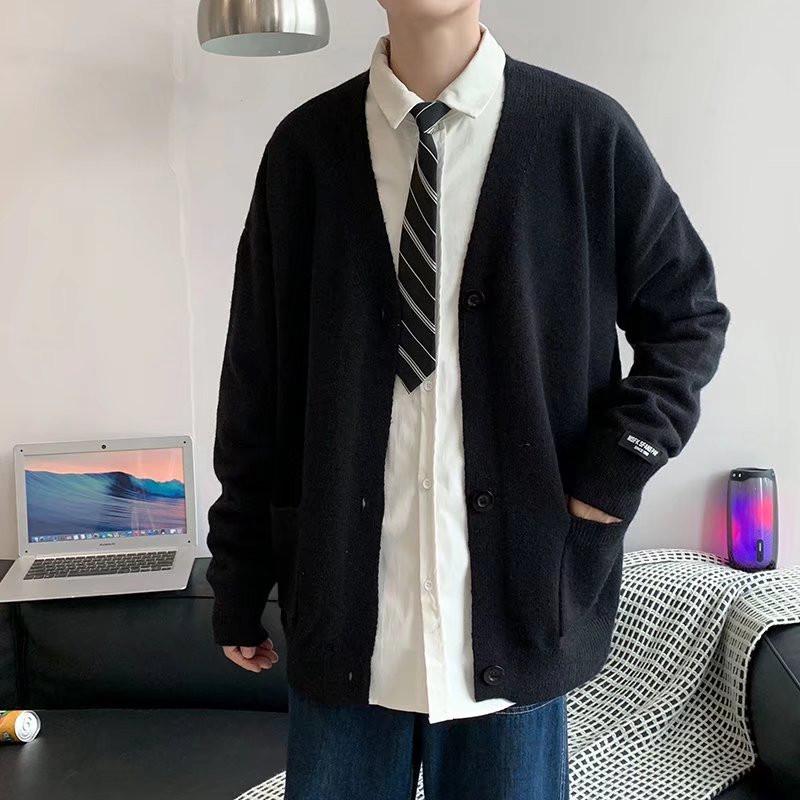 Men's Autumn Winter Korean Style Cardigan Sweater - Trendy, Handsome, Warm, Loose Casual Knitwear Jacket