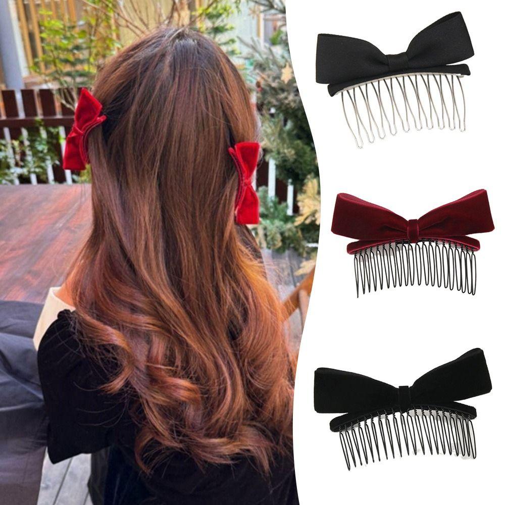 Bang Comb Sweet Hair Pin Styling Tools Broken Hairpin Retro Bowknot Hair Clip