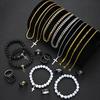 21 Pcs Cross Jewelry Set For Men Stainless Steel Volcanic Stone Beaded Bracelets Cuban Link Chain Necklaces Rings Multipack Gift