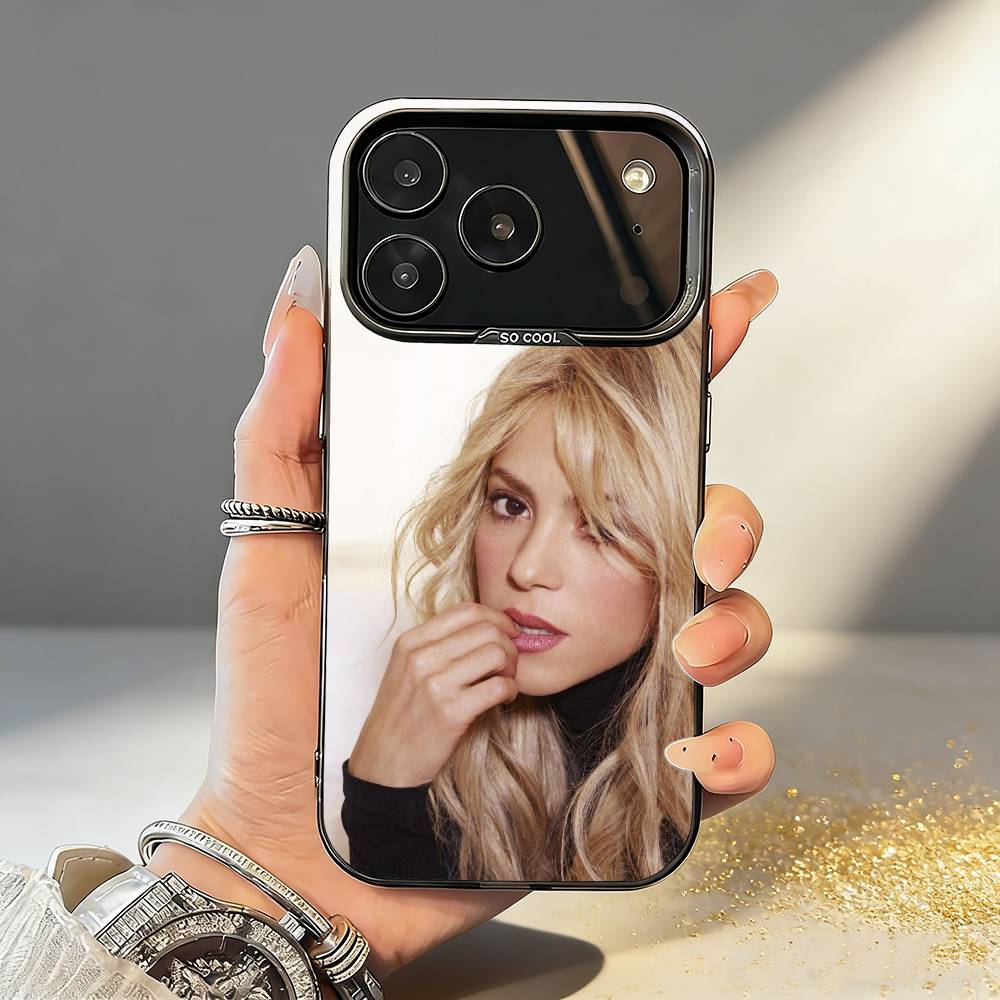 Custodia per Telefono Singer S-Shakira Per iPhone17 16 15 14 13 12 Pro Max Grigio Nero Opaco Laser Metallico Aurora Funda