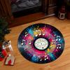 Colorful Splash Vinyl Record Musical Note Round Rug, Graffiti Music Staff Floor Mat for Music Studio Living Room Sofa Side Bar
