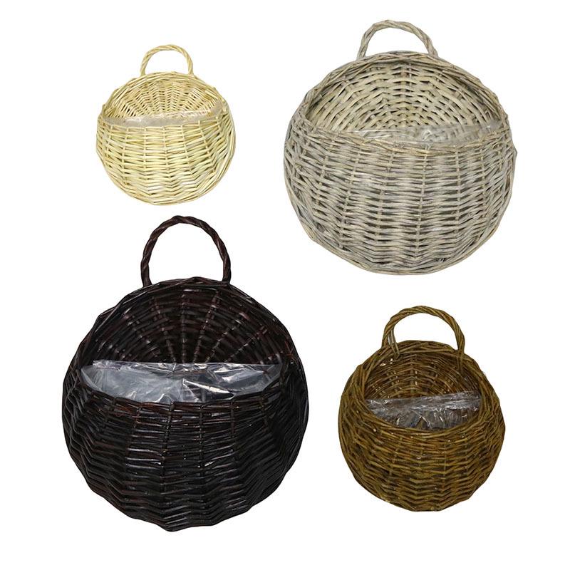 Handmade Willow Woven Wall Hanging Flower Basket Pot