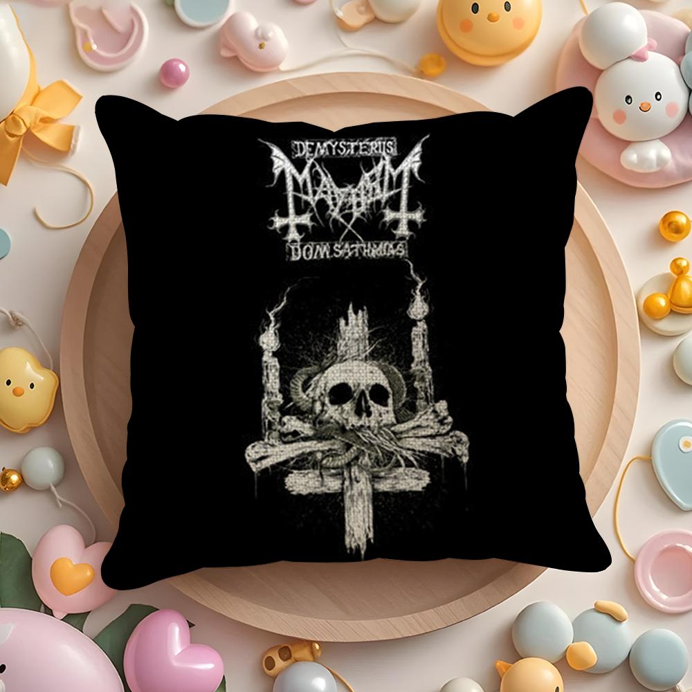 Live In Leipzig Mayhem Burzum Cushion Cover Summer Coolness Linen Fabric Double-Sided Printing Pillow Case Sofa Home Decor Gift