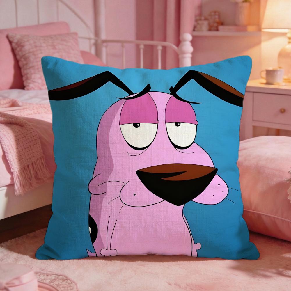 

CCourage The Cowardlys DDogs Cushion Cover Premium Comfort Reversible Pillow CoveTwo In One Design For Any Room Car Interior 30X30cm