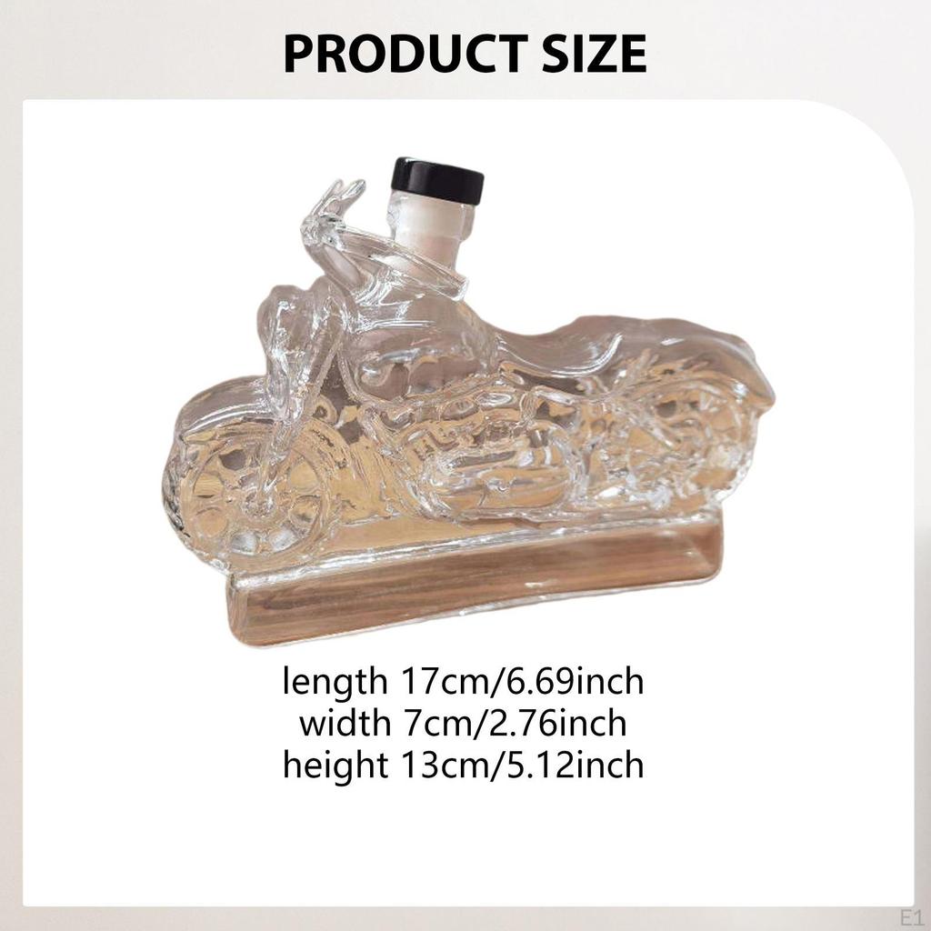 Motorcycle Whiskey Decanter Liquor Bottle Storage Container Motorbike Gift Clear Men