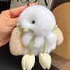 Plush Bunny Keychain Mini Fluffy Rabbit Key Ring Backpack Schoolbag Hanging Decoration Bag Charm Purse Pendant Women Girls Gift