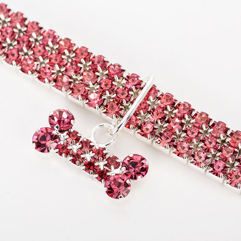 Puppy Neck Collar for Dogs Collar Rhinestone Jewelry Chihuahua Crystal Jewelry Adjustable Engraved Text Dog Collar GXQ08