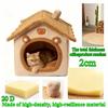 Warm Cat House Bed for Indoor Cats and Small Dogs, Removable Washable Pet Bed House with Soft Cushion, Cozy Winter Pet Sleeping Nest