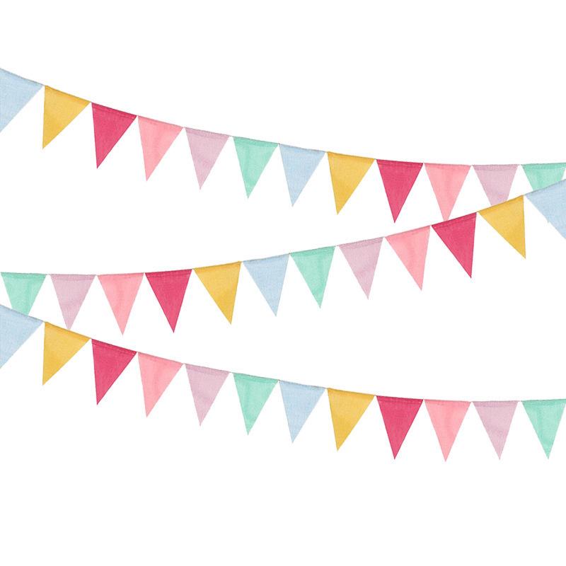 Colorful DIY Triangle Flag Bunting for Christmas, Wedding, Birthday, Party Decoration