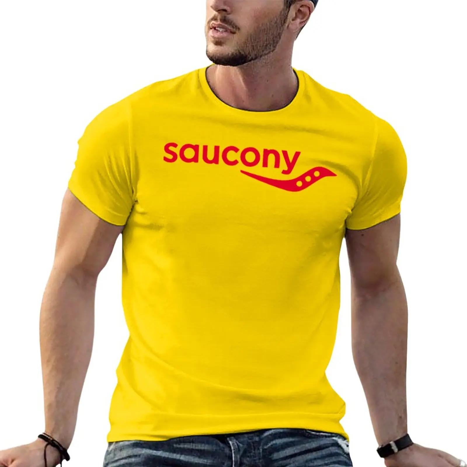 XIXI Fashion Nieuw Saucony Logo T-shirt T-shirt kort effen t-shirt esthetische kleding zomerkleding Heren katoen 4XL