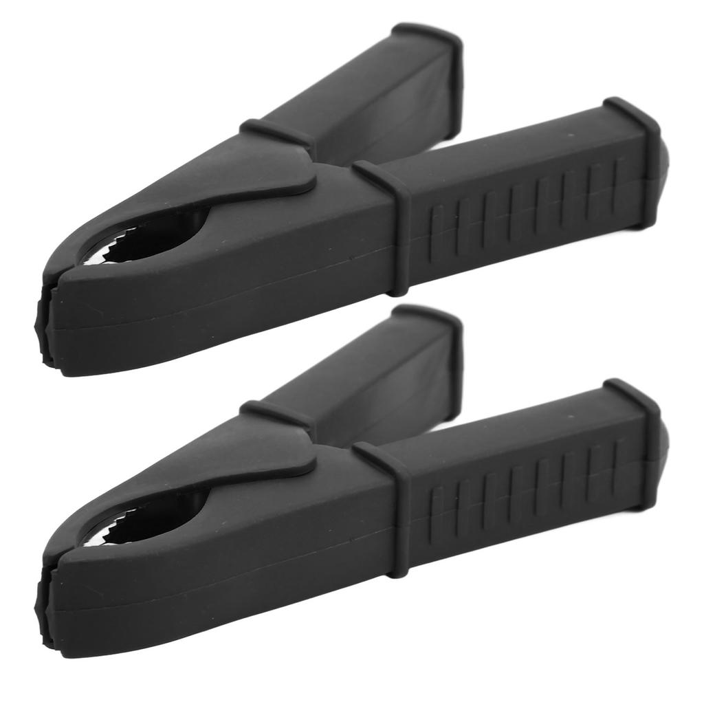 2 Pcs Insulated Clip 100mm All Copper Battery Electrical Test Insulation Clip Spring Clip Alligator ClipBlack