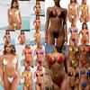 Clear Micro Bikini Straps Women Brazilian Gstring Set Thong Swimsuit Swimwear