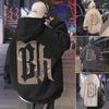 Men's Hong Kong Style Retro Hooded Sweatshirt - Spring/Fall American Heavyweight High Street Trendy Loose Jacket with Plus Velvet