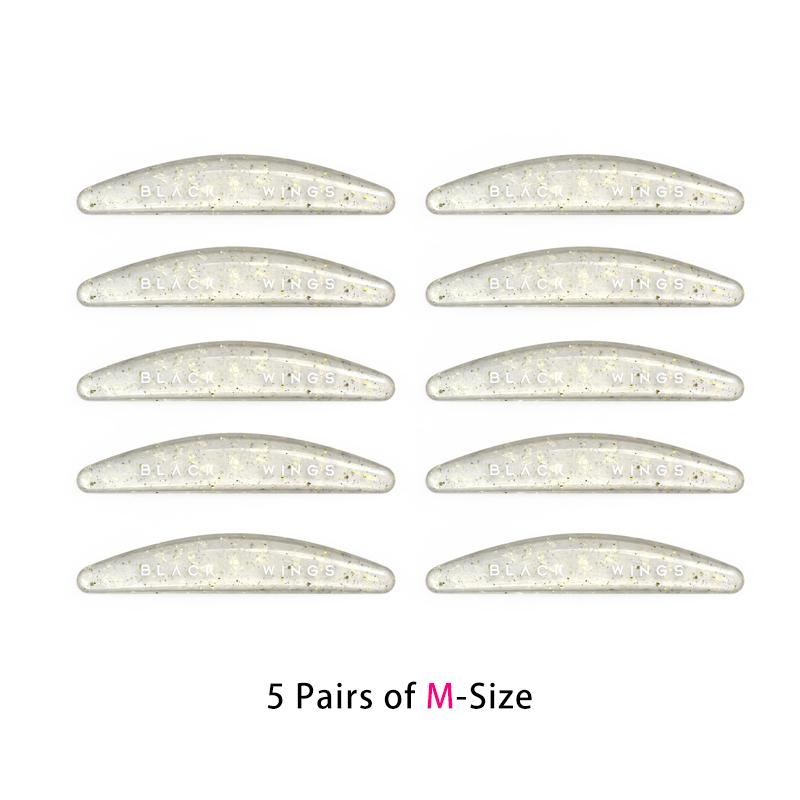 BLACKWINGS 5 Paar goldene Pailletten Wimperndauerwelle Silikonpads Wimperndauerwelle Pad Silikon klebrig