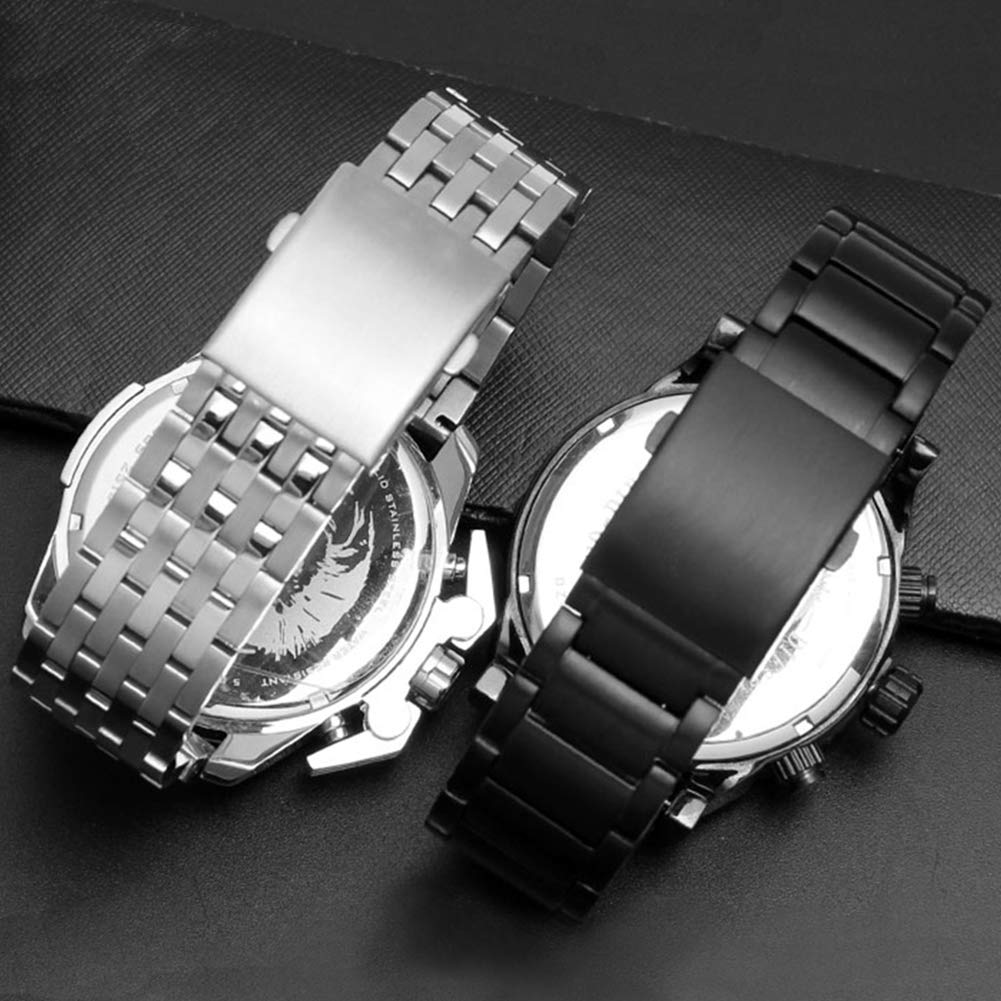 Chocoman Diesel Stainless Steel Watch Strap, 22mm, 24mm, 26mm, 28mm, 30mm, with 3 Spring Bars, Removal Tool, and Box