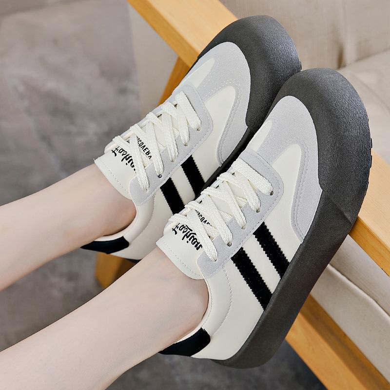 Spring and Autumn sports commuting heightened platform retro casual single shoes student board shoes