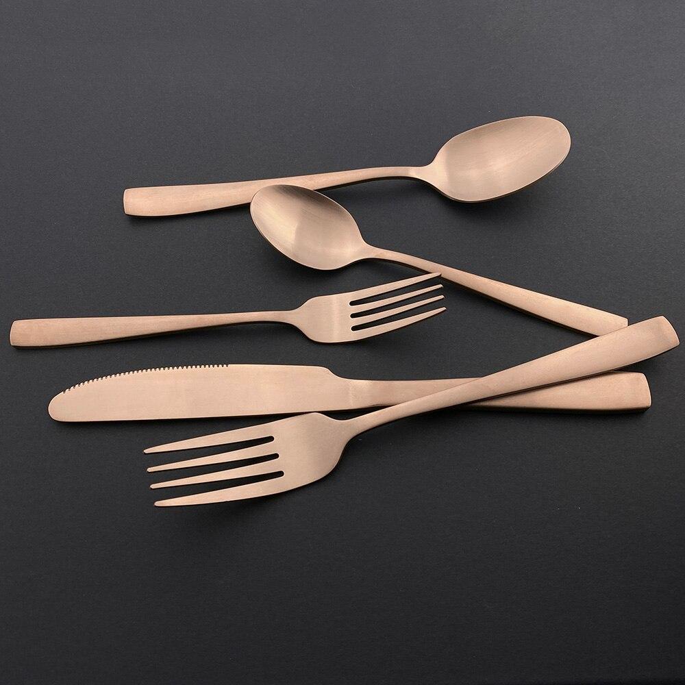 20Pcs Colorful Cutlery Set Dinnerware Set Black Fork Knife Spoon Stainless Steel Home Tableware Set With Plastic Storage Tray