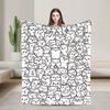 Warm Comfy Throw Blanket Travel Car Cute Hamster Doodle Collection Line Drawing Graphic Blanket Flannel Bedspread Bed Cover