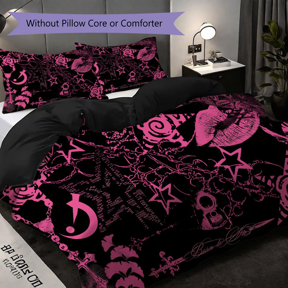1PC Halloween theme pattern Bedding Quilt Set Quilt Cover Pillowcase Home Decoration Birthday Gift (1 * duvet cover + 2 * pillowcase, without core)