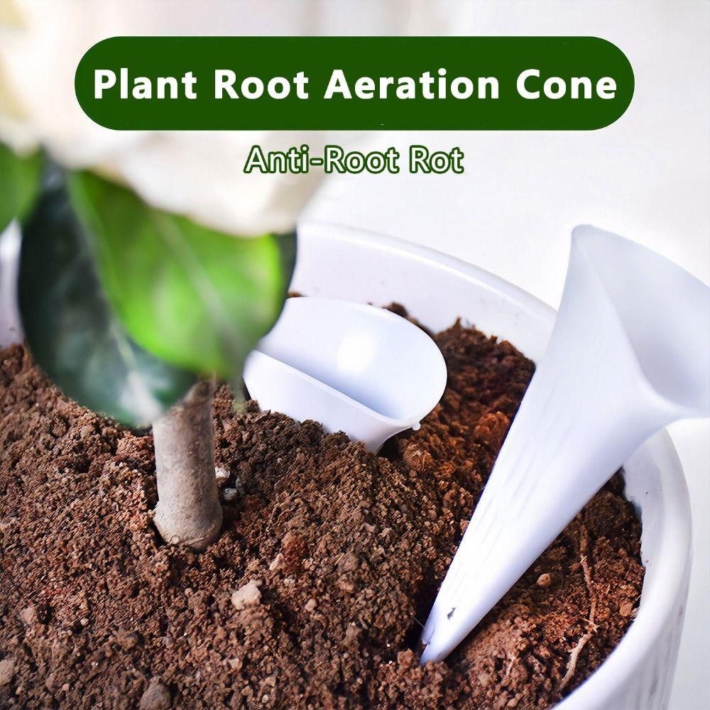 1pc Plastic Plant Root Aeration Cone Anti-Root Rot Breathable Plant Watering Device Flower Pot Ventilation Cone Flower Pots