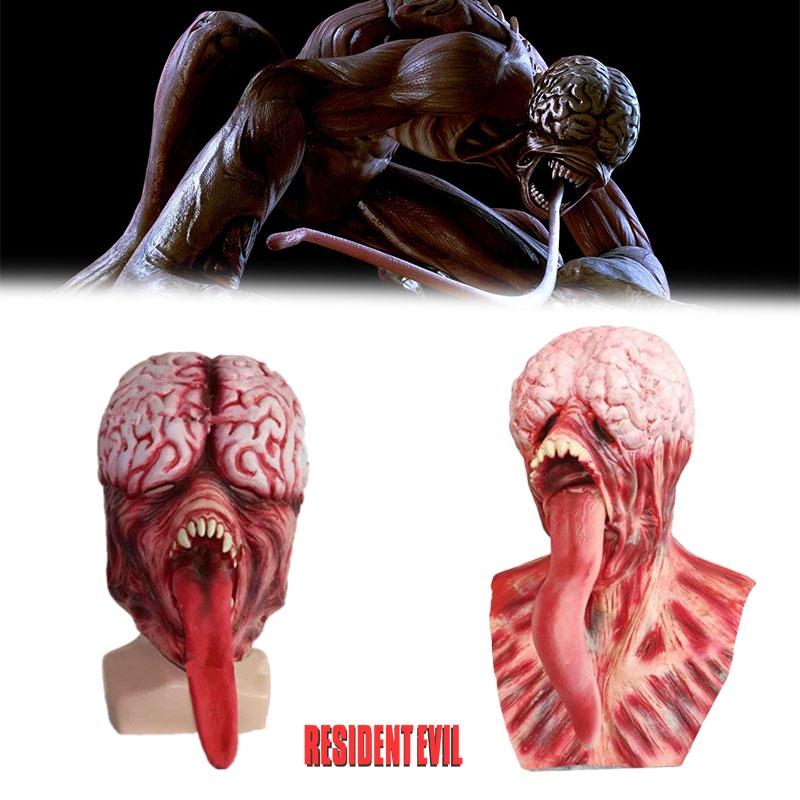 Licker Resident Evil Latex Mask Halloween Creepy Headgear Horror Party Cosplay