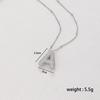 CZ Zircon Chunky Bubble Letters Pendant Necklace for Women Men Silver Color Initial A-Z Letter Necklace Charm Jewelry