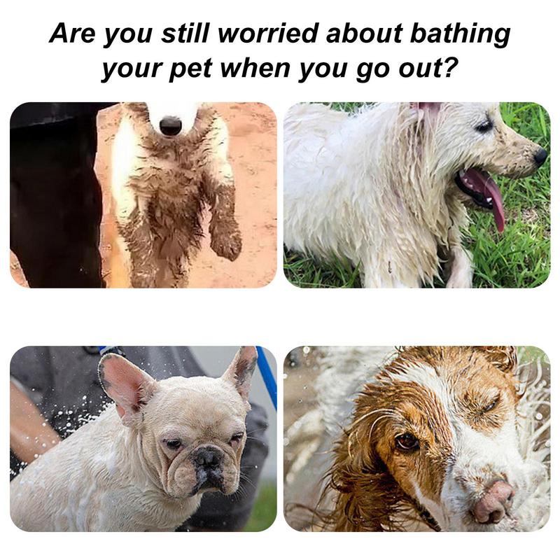 Portable Water Bottle Shower Cap Universal Pet Shower Head Spray Dog Shower Attachment  Silicone Water Sprayer Accessory For Dog