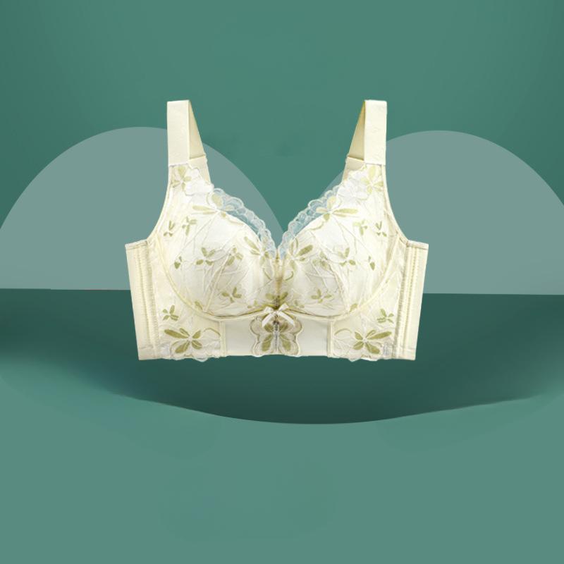 Lace Breathable Underwire Bra for Women Plus Size Bra for Women Adjustable Back Anti Sagging Gathered Top Bra