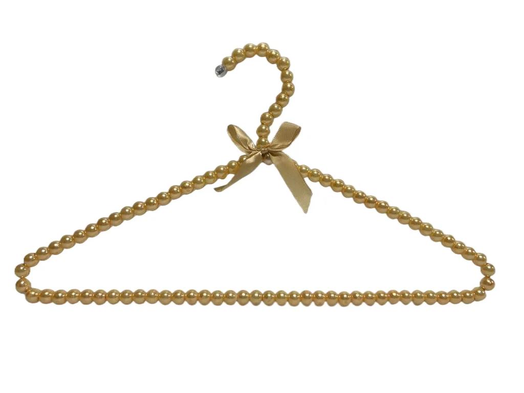1/2/5/10ps artificial pearl bead bow hanger 40cm pearl dress long pants adult clothing hanger princess cape wedding dress hanger